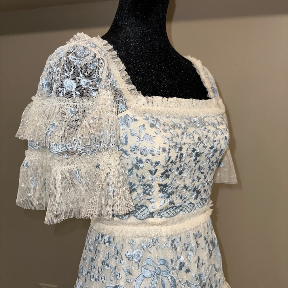 Needle & Thread Blue and Cream Lace Dress - Picture 10 of 12